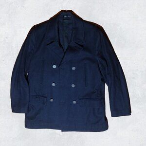 Lauren Polo Ralph Lauren Luke Solid Wool Blend Peacoat Sz 42R Navy Old Money